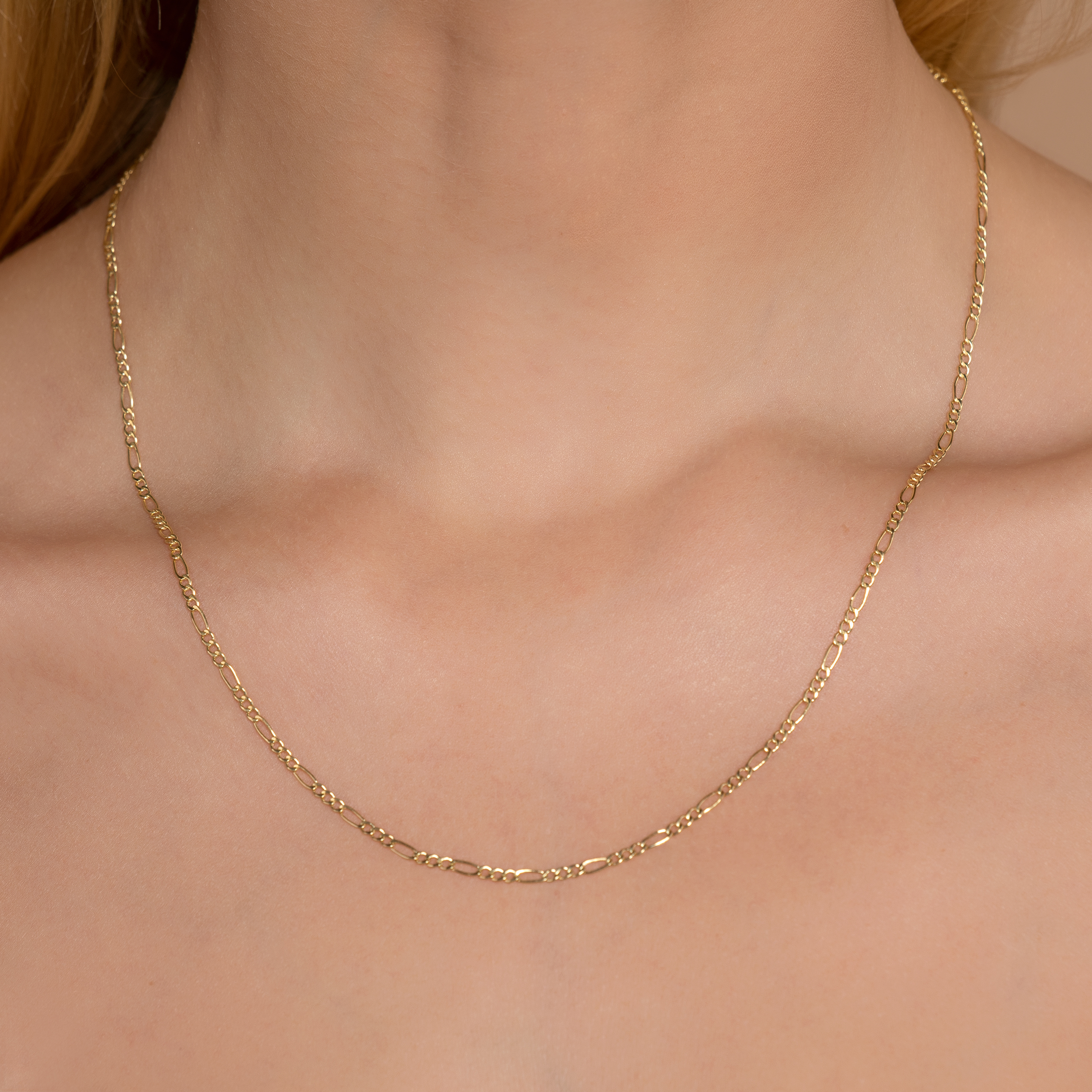 Pori Jewelers 14K Solid Gold 2.5MM Figaro Chain Necklace - image 3 of 6