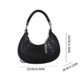 thumbnail image 2 of Bolsa De Hombro Bolsa de hombro para mujer Bolsa bandolera de cuero PU Elegante Bolsa de media luna Negro Sywqhk Para Estrenar, 2 of 4