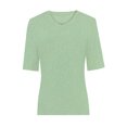 thumbnail image 2 of Women's Short Sleeve V Neck Casual Basic Solid Color Pullover Lightweight Soft Knit T-Shirt Tops, 2 of 5