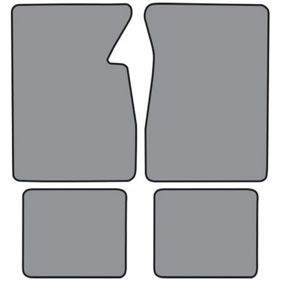 1963-1964 Oldsmobile Dynamic Floor Mat 4pc (FM32F FM2R) 05 Aqua Loop with Logo #71 Olds Rocket Emblem in 1987 Orange Thread