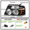 thumbnail image 2 of 2004-2008 Ford F150 F-150 Halo LED Projector Black Headlights Headlamp Set 04-08, 2 of 7