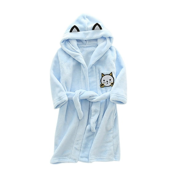 Toddler Pajamas Girls Boys Boys Girls Robe Kids Flannel Hooded Bathrobe Sleepwear Toddler Plush Robes With Belt Pjs for Kids