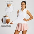 thumbnail image 4 of BALEAF Women's Tennis Shirts Tank Tops Sleeveless Golf Polo Racerback with Collar Athletic Tanks Quick Dry White L, 4 of 7