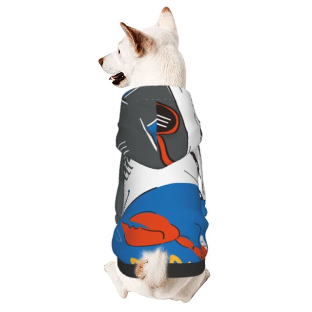 Balery Shark With Sunglasses and Lobste Sudadera con Capucha para Perros Pequeños – Ropa para Mascotas, Disfraz para Perros y Gatos, Ideal para Fiestas y Cosplay-Large