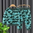 thumbnail image 2 of Xudanell Toddler Boy Clothes Long Sleeve Dinosaur Top Car Camouflage Pants Boy Sweatshirt Outfits 3t Boy Clothes 3-4 Years Mint Green, 2 of 7