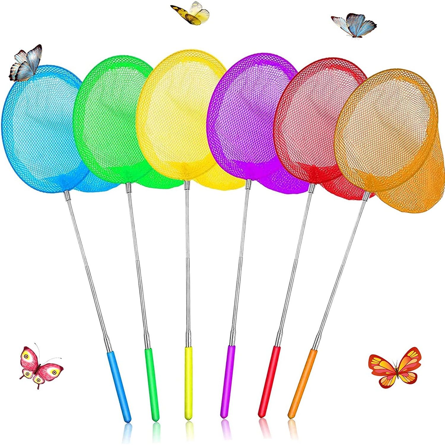 Kids Extendable Butterfly Nets Fishing Nets Catching Insects for Children 