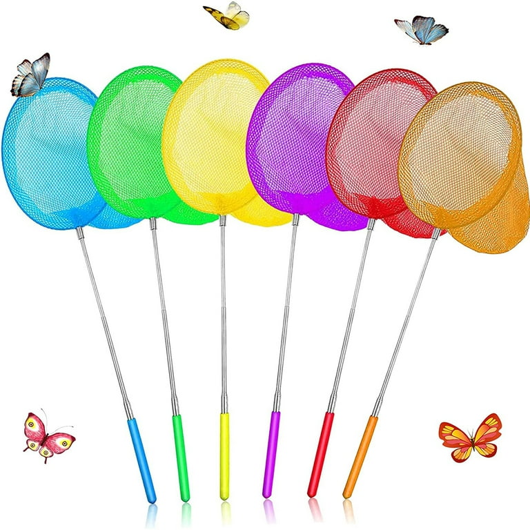 6 Pcs Telescopic Butterfly Net Fishing Nets For Kids Extendable Fishing Nets  Toys Catching Insects Bugs Retractable Poles (From 37 To 85 Cm) Fishing Nets  For Ponds Outdoor Park Playing 
