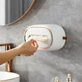 thumbnail image 4 of COFEST Wall-Mounted Spring Tissue Box Organizer for Living Room, No-Punch Wall Mount Tissue Dispenser with Stylish Design, Desktop Tissue Box Cover for Restroom and Office Spaces. White, 4 of 6