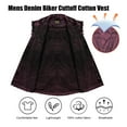 thumbnail image 5 of Mens Biker cut off Cotton Shirt Sleeveless Denim Shirt Cowboy Button Down Shirts with Front Pocket, 5 of 8