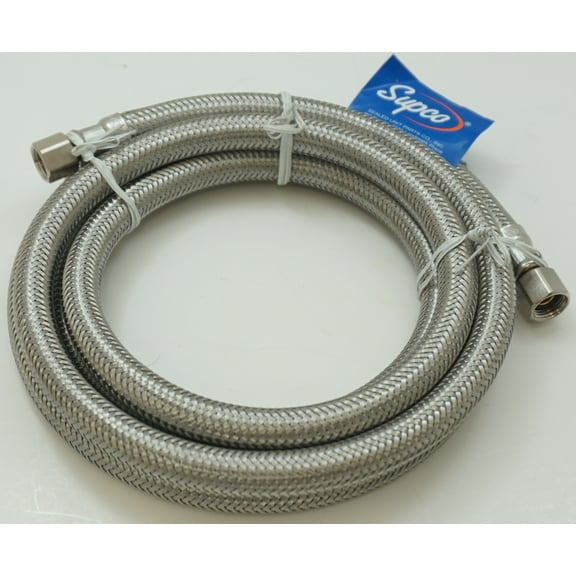 Supco ¼" COMP X ¼" COMP 72" Stainless Steel Hose for Dishwashers, 1406RFSS