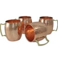 thumbnail image 2 of Prisha India Craft Pure Copper Moscow Mule Mugs Authentic and Solid Cups Glasses Hammered Finished Capacity- 16 Ounce, Set of 4, 2 of 5