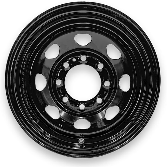 SteelMaster Steel Trailer Wheel 16x6 8 on 6.5 Bolt TR416S Black Eight Spoke