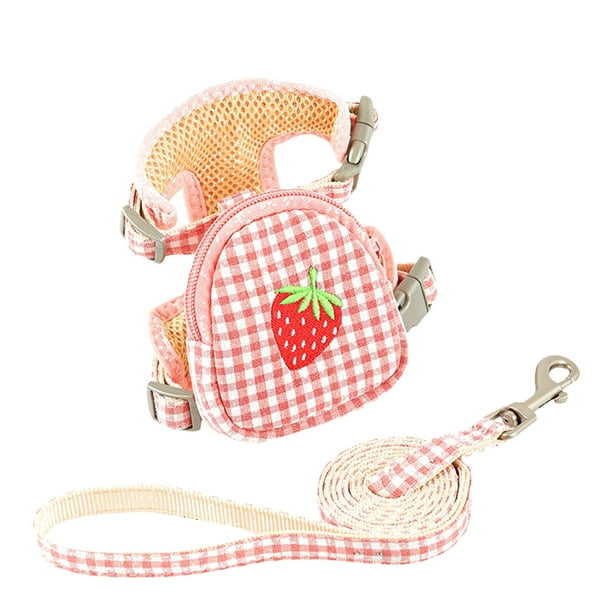 Pet Mochila Arnés con Correa para Gato Pequeño Perro Self Mini Back Pack Bolsillo Silla Bolsas Bolsa Cachorro con Correa de Adiestramiento para Doggie Viajes al aire libre Senderismo Caminata