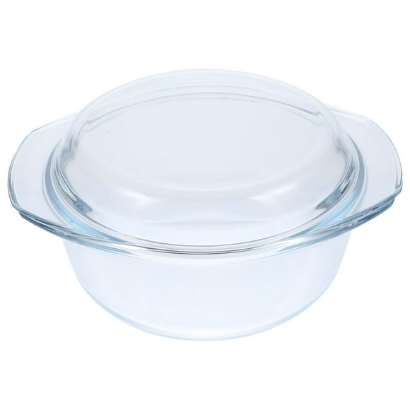 Glass Casserole with Lid Covered Glass Casserole Dish with Handles Microwave Safe Glass Bowl