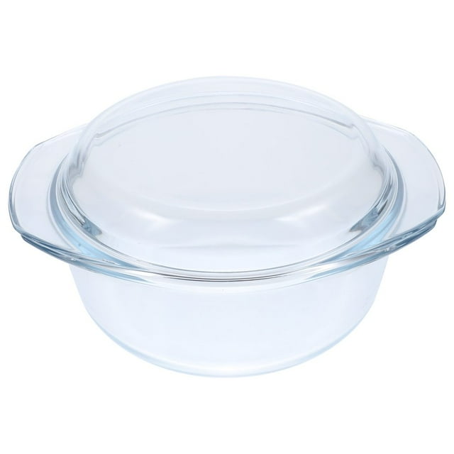 YOPTOP Glass Casserole with Lid Covered Glass Casserole Dish with Handles Microwave Safe Glass Bowl