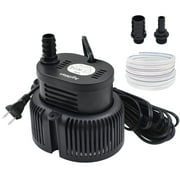 AgiiMan Submersible Swimming Sump Inground Pump - Pool Cover Pump Above Ground ,Water Removal with 16' Drainage Hose and 25 Feet Power Cord, 850 GPH, 3 Adapters