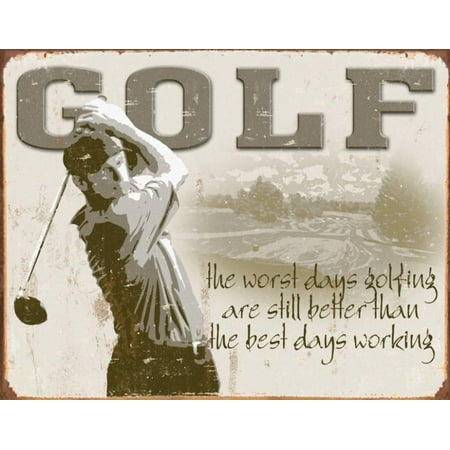 Golf - Best Days Tin Sign - 16x12 (Best Game Day Signs)