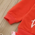 thumbnail image 6 of Girls Outfits Valentine's Day Letter Print Long Sleeve Sweatshirt and Heart Print Flare Pants Two Piece Set for Toddler Kids Red 3 Years-4 Years, 6 of 7