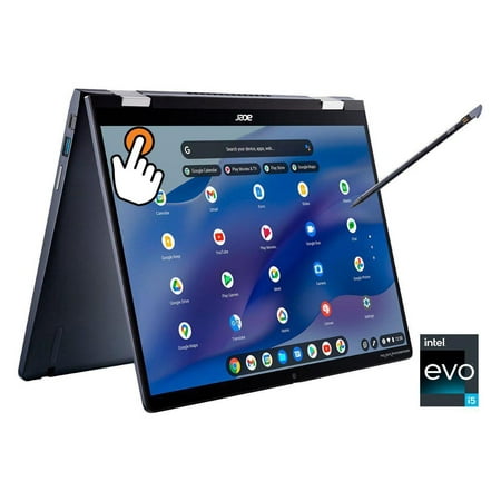 Acer Chromebook Spin 2-in-1 Laptop, 14" WUXGA Touchscreen Display, 12th Gen Intel Core i5-1235U Processor, 8GB RAM, 256GB SSD, Intel Iris Xe Graphics, Wi-Fi 6, Bluetooth, Backlit Keyboard, Chrome OS