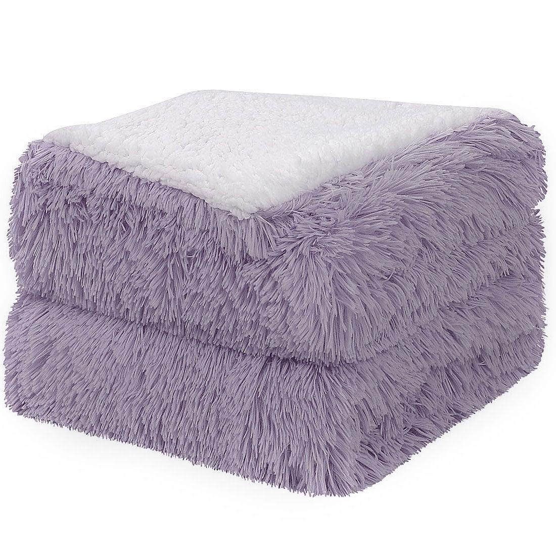 Unique Bargains Shaggy Faux Fur Soft Sherpa Blanket, Throw(50" x 60