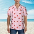 thumbnail image 4 of Daiia Strawberry Floral Hawaiian Shirt for Men Gentle Cotton Regular Short Sleeve Casual-X-Large, 4 of 9