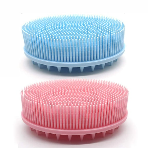 Silicone Bath and Shampoo Brush, Silicone Loofah Exfoliating Body Scrubber Hair Scalp for Massager, 2 in 1