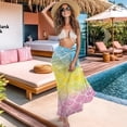 thumbnail image 3 of Uourmeti Rainbow Mermaid Swim Cover Up for Women Sheer Bikini Tie Side Wraps Chiffon Scarf Blouse for Swimwear One Size, 3 of 7