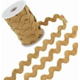 thumbnail image 1 of Cinta de zigzag de 12.5 yardas, cinta dorada de 1/2 pulgada, flecos ondulados en zigzag, cinta de encaje en forma de S de poliéster, tela tejida con carrete, 1 of 9