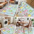 thumbnail image 5 of Area Rugs for Living Room Bedroom, Happy Easter 4'x6' Rug Washable Carpet Runner Indoor Outdoor, Spring Colorful Eggs Butterfly Teal Wood Grain Non Slip Accent Floor Mats Rug for Kitchen, Office, 5 of 8