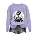 thumbnail image 5 of VKOYWKM Sweatshirts for Women Trendy Halloween Funny Print Pullover Long Sleeve Crew Neck Oversized Sweatshirts Fall Sweatshirt, 5 of 7