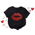thumbnail image 4 of 2024 Tees For Women Vintage Valentines Day Printed Short Sleeve O Neck Top Loose Fit Pullover T Shirts, 4 of 5