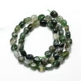 thumbnail image 2 of 1 Strand Natural Moss Agate Nuggets Beads Strands Tumbled Stone 5~10x6~7x3~7mm hole: 1mm 14.9 inch~15.7 inch, 2 of 2