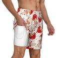 thumbnail image 3 of Picia Cute Mushroom pattern Mens Swim Trunks with Compression Liner Stretch Beach Shorts Quick Dry with Zipper Pockets No-Chafing Board Shorts-X-Large, 3 of 9