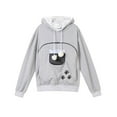 thumbnail image 4 of Pet Carrier Hoodie for Women Cat Dog Pouch Holder Solid Color Long Sleeve Hooded Sweatshirts Cute Casual Tops, 4 of 5