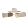 thumbnail image 2 of Hustle 2 Person Desk with Low Storage Cabinet in Natural Elm - Engineered Wood, 2 of 9