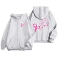 thumbnail image 4 of Womens Hoodies Seamless Quarter Zip Hoodie Fit Women's Zip Up Hoodie Pullover Cancer Awareness Month Long Sleeve Pocket Drawstring Casual Sweatshirt For Everyday Wear, 4 of 6