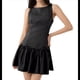 thumbnail image 1 of Vestido Mini Plisado Sin Mangas para Mujer, Corte A, Color Liso, Cuello Redondo, Cintura Ceñida, Lazo y Cremallera en la Espalda Negro S, 1 of 10