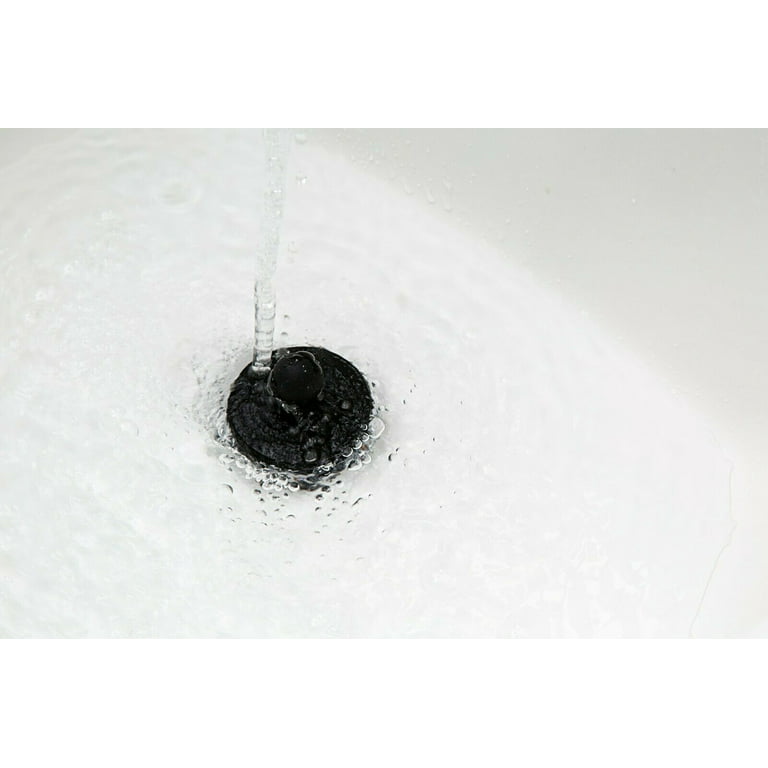 Bathtub Drain Protector Hair Catcher, Black/Chrome