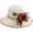 White, variant on Jiibva Summer Straw Hat for Women Large Brim Color Matching Sun Hat with Flower Decoration Travel Foldable Bucket Hat for Outdoor