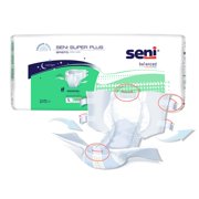 Seni Super Plus Adult Incontinence Brief L Heavy Absorbency Breathable / Overnight, S-LA25-BP1, Severe, 25 Ct