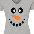 thumbnail image 4 of Inktastic Cute Smiling Snowman Face with Carrot Nose Women's V-Neck T-Shirt, 4 of 5
