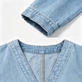 thumbnail image 5 of Admvng Men's Denim Cardigan Jacket Long Sleeve Open Front Casual Jean Outerwear Lightweight Layering Shacket, 5 of 8