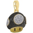 thumbnail image 2 of 10K Yellow Gold Diamond Super Mario Toad Mushroom Head Pendant 1.5" Charm 1.4 CT, 2 of 6