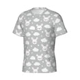 thumbnail image 5 of Vsdgher Rabbit And Cloud Print Men's Dry Fit Mesh Athletic Shirts Moisture Wicking Tennis T-Shirt Tops, 5 of 9
