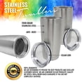 thumbnail image 6 of Pixiss Stainless Steel Tumblers 12-Pack 20oz Double Wall Vacuum Insulated Travel Mug, 6 of 8