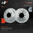 thumbnail image 2 of A-Premium Rear Drilled and Slotted Disc Brake Rotors Set Compatible with Toyota Land Cruiser 2008-2021 Sequoia 2008-2021 Sequoia Lexus LX570 2-PC Set, 2 of 8