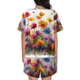 thumbnail image 6 of Balery Colorful Wildflower Meadow Pattern Womens Pajama Sets 2 Piece Soft Short Sleeve Top and Shorts Sleepwear Round Neck Pjs Lounge Set with Pockets-X-Large, 6 of 7