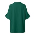 thumbnail image 4 of Summer New Solid Color V Neck Fashion Sleeved Blouse Women Short Sleeve Tops Set Shirt Women Short Sleeve T Shirt Womens Short Sleeve Raglan Tee Juniors Graphic Tops Loose Womens Tops Short Sleeve, 4 of 4