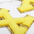 thumbnail image 5 of 3 Pack Chenille Iron On Glitter Varsity Letter "X" Patches - Yellow Chenille Fabric With Gold Glitter Trim - Sew or Iron on - 5.5 cm Tall, 5 of 8