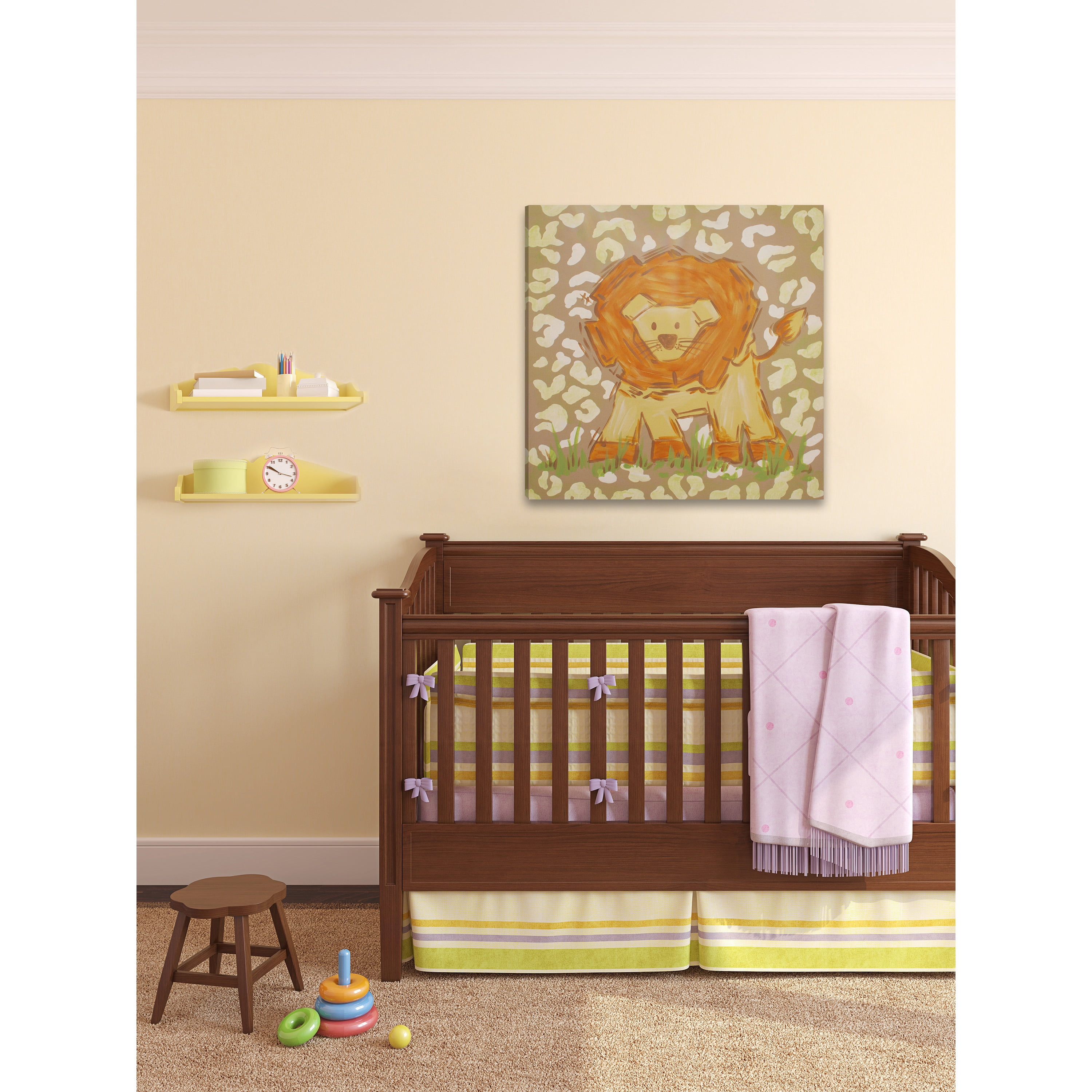Marmont Hill "Tan Lion" by Reesa Qualia Painting Print on Wrapped Canvas